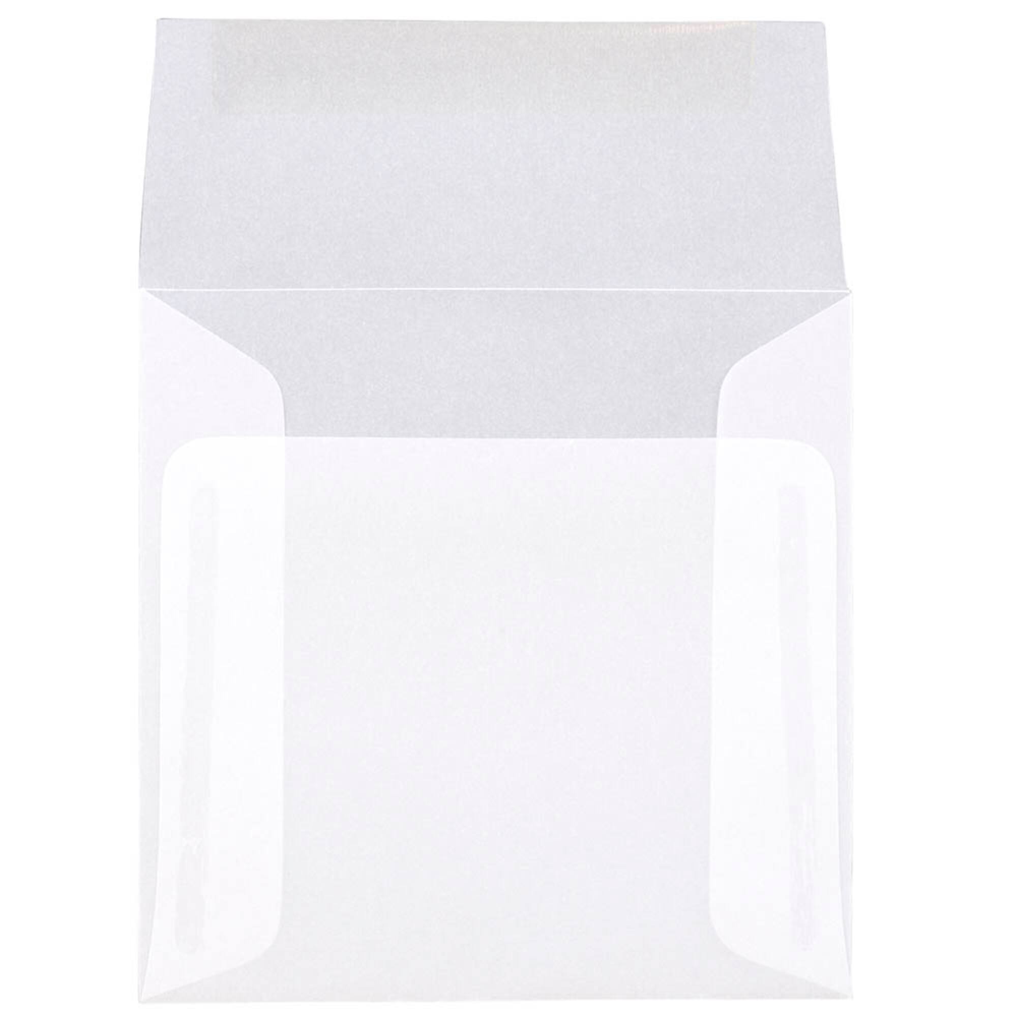 JAM Paper Clear Square Translucent Vellum Invitation Envelopes